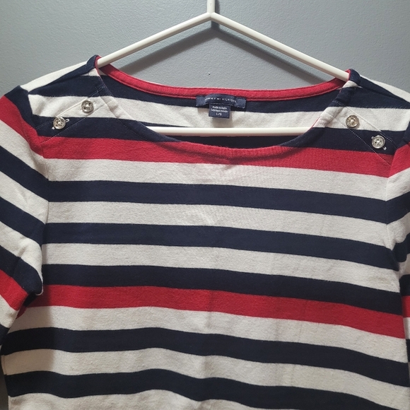 Tommy Hilfiger Nautical Striped Top L - Picture 2 of 5